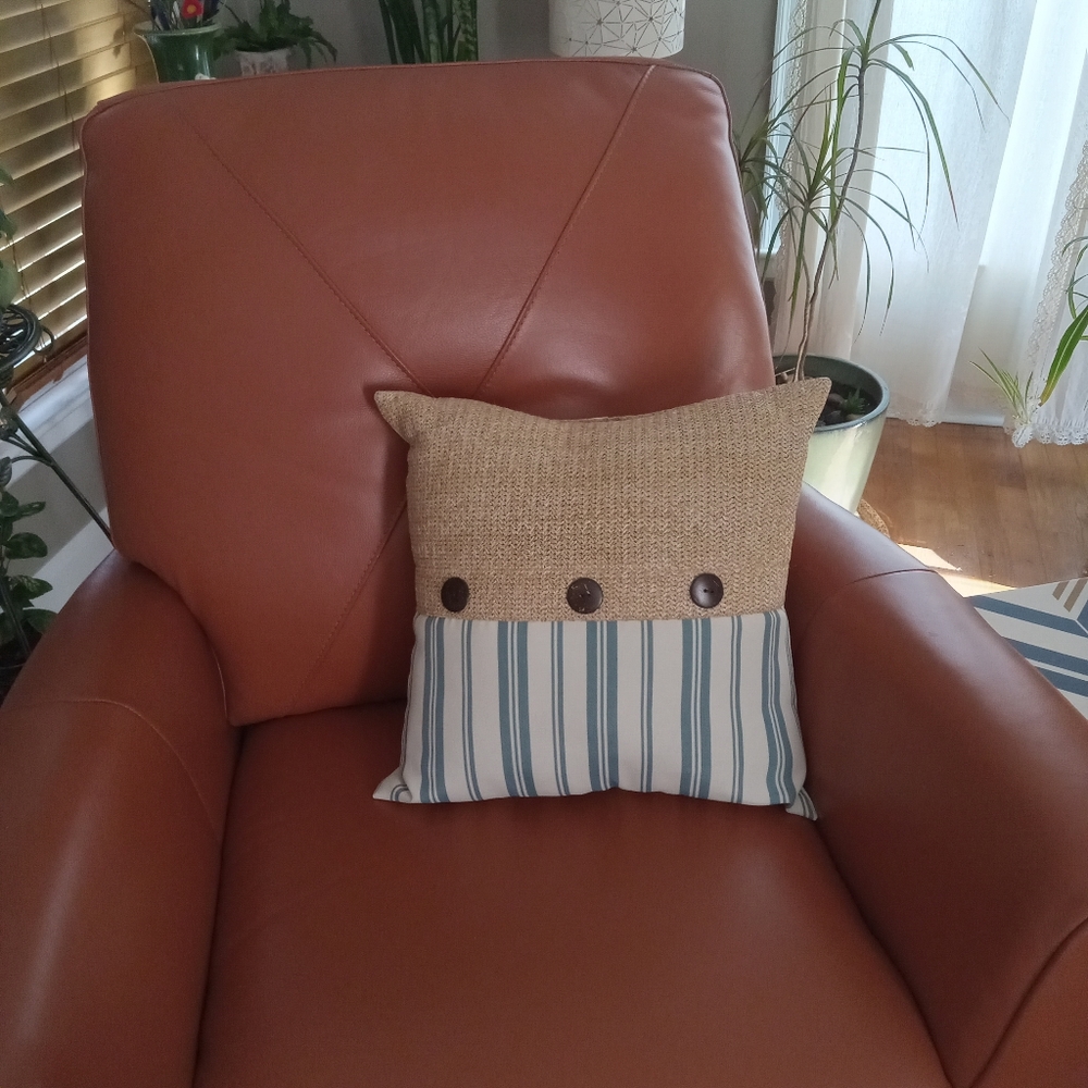 Sonoma Hermosa Stripe Indoor/Outdoor Button Throw Pillow - Picture 4 of 4